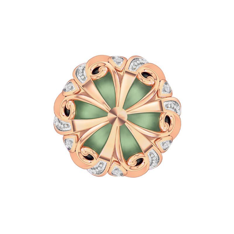 Kupfer Umarmung Diamant & Jade Halskette