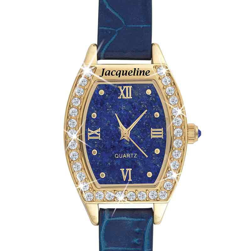 Personalisierte blaue Lapis-Uhr