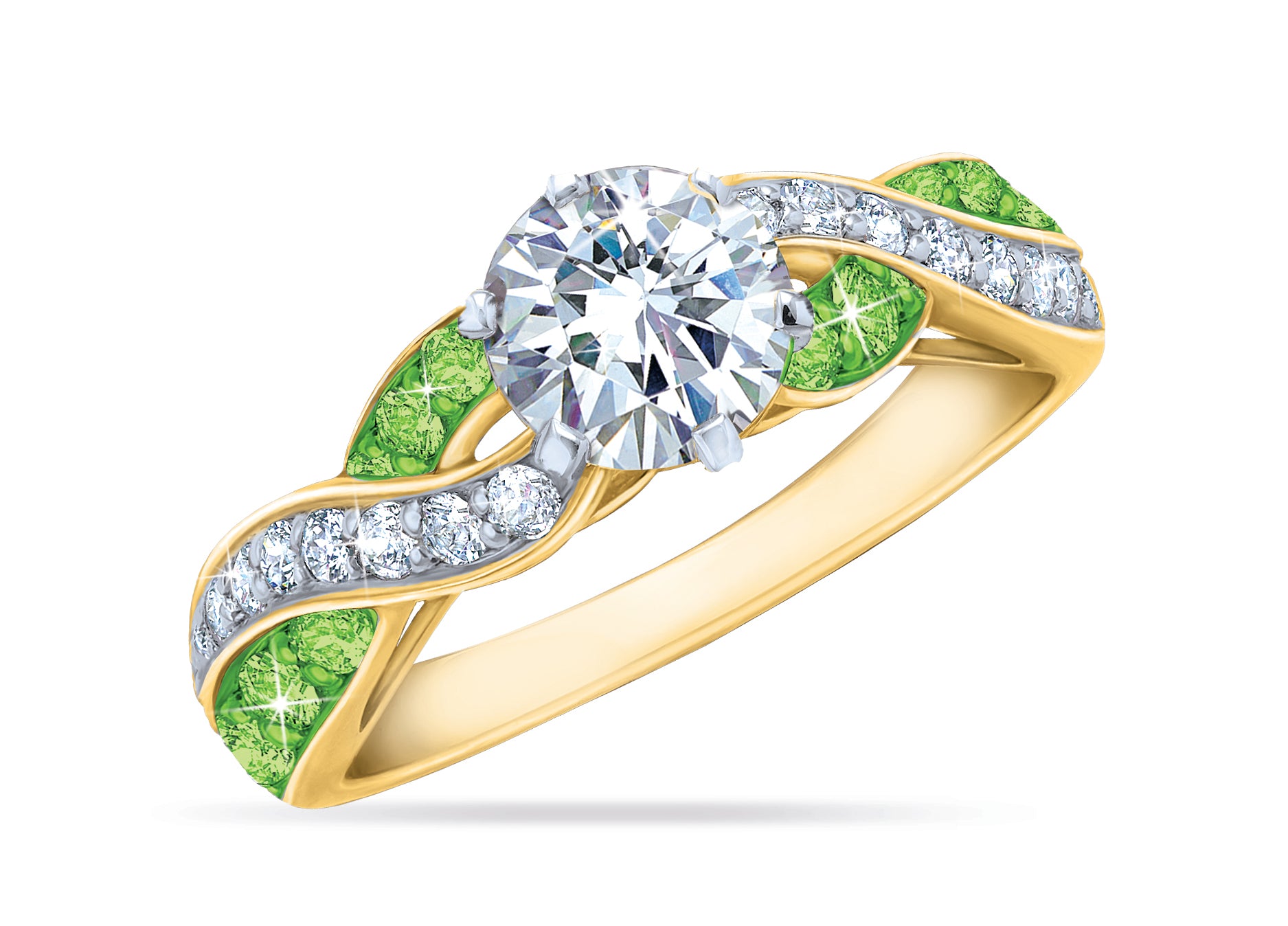 Geburtsstein Swirl Personalisierter Ring