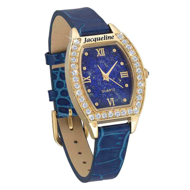 Personalisierte blaue Lapis-Uhr