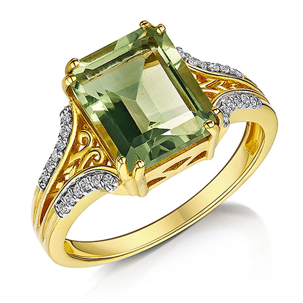 Grüner Amethyst Ring