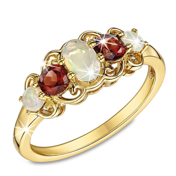 Harmony Opal und Granat Ring