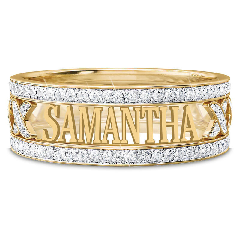Personalisierter Diamant-Kuss-Ring
